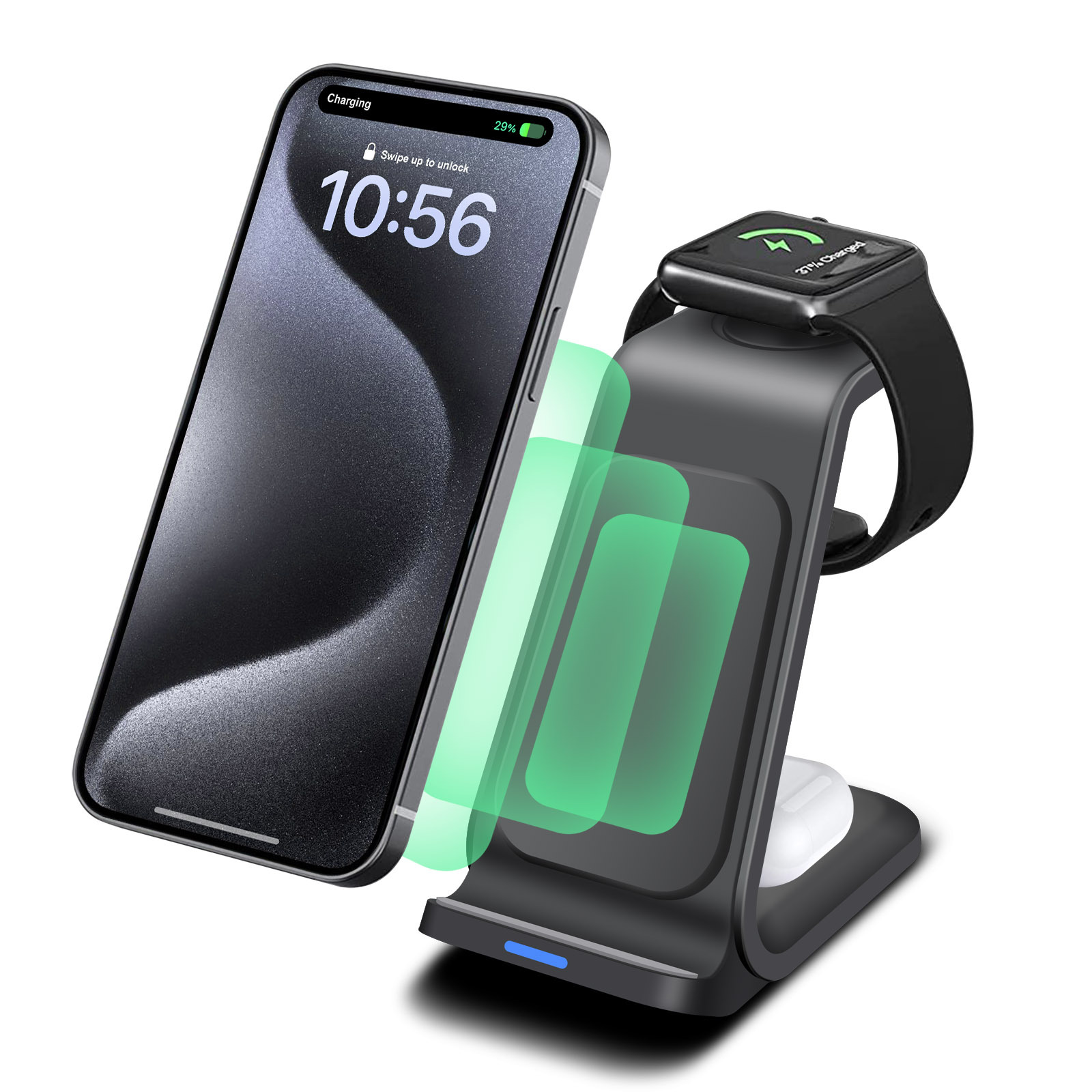 Smartwatch X - 3-in-1 laadstation voor iPhone, draadloze oplader