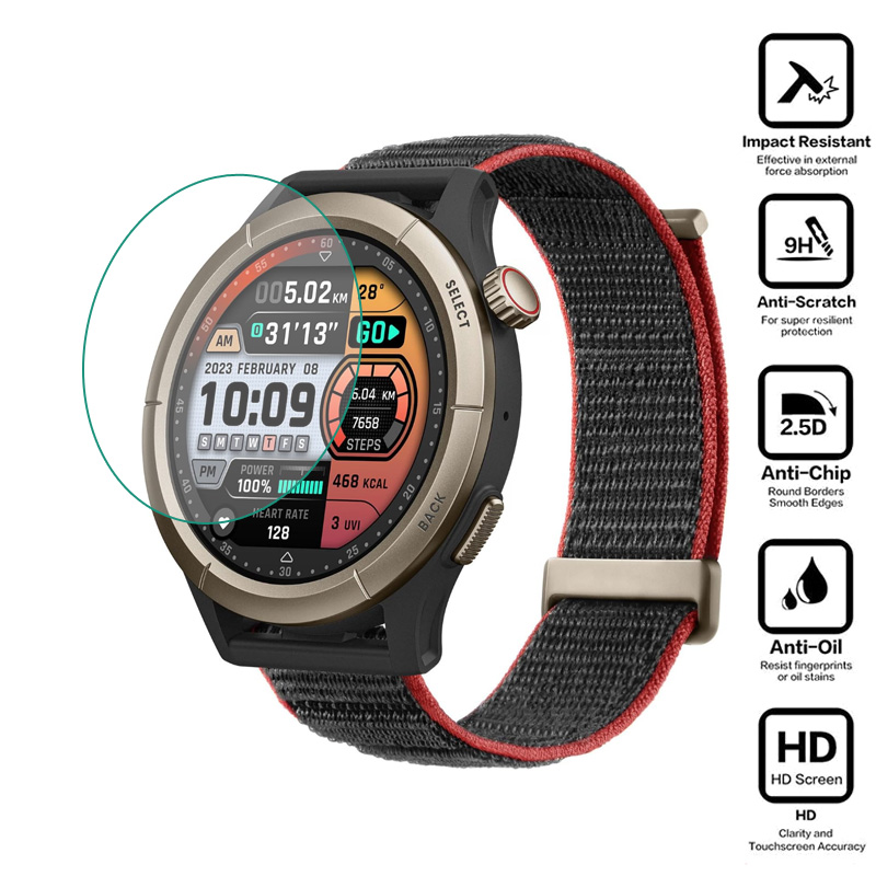 Amazfit Smartwatch Accessories - Hardglazen Smartwatch Hd Doorzichtige Beschermfolie Voor