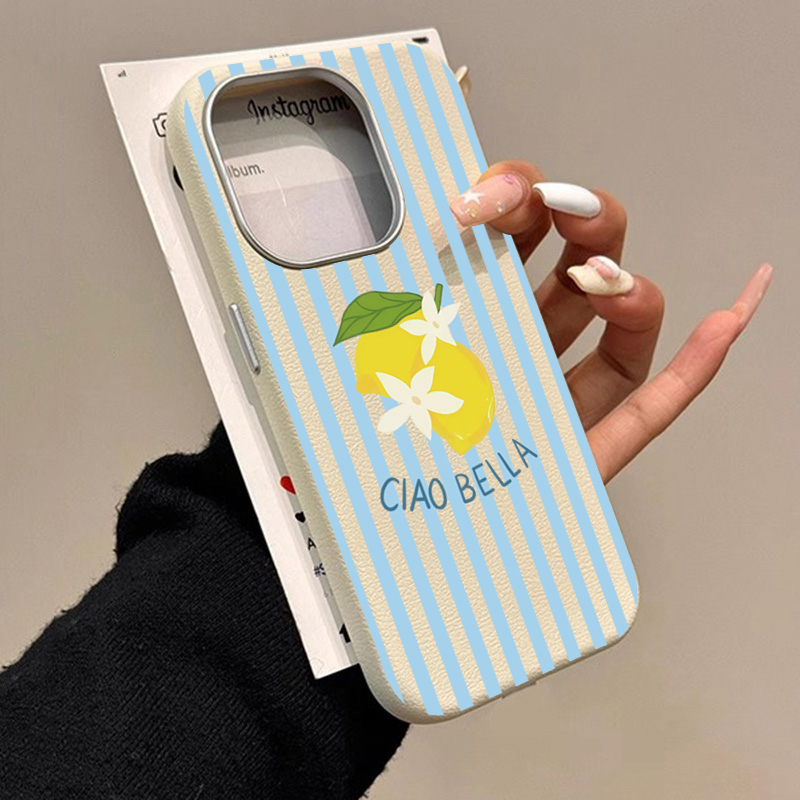 Samsung Galaxy A55 - Citroengestreept Retro Design Geschikt voor Samsung