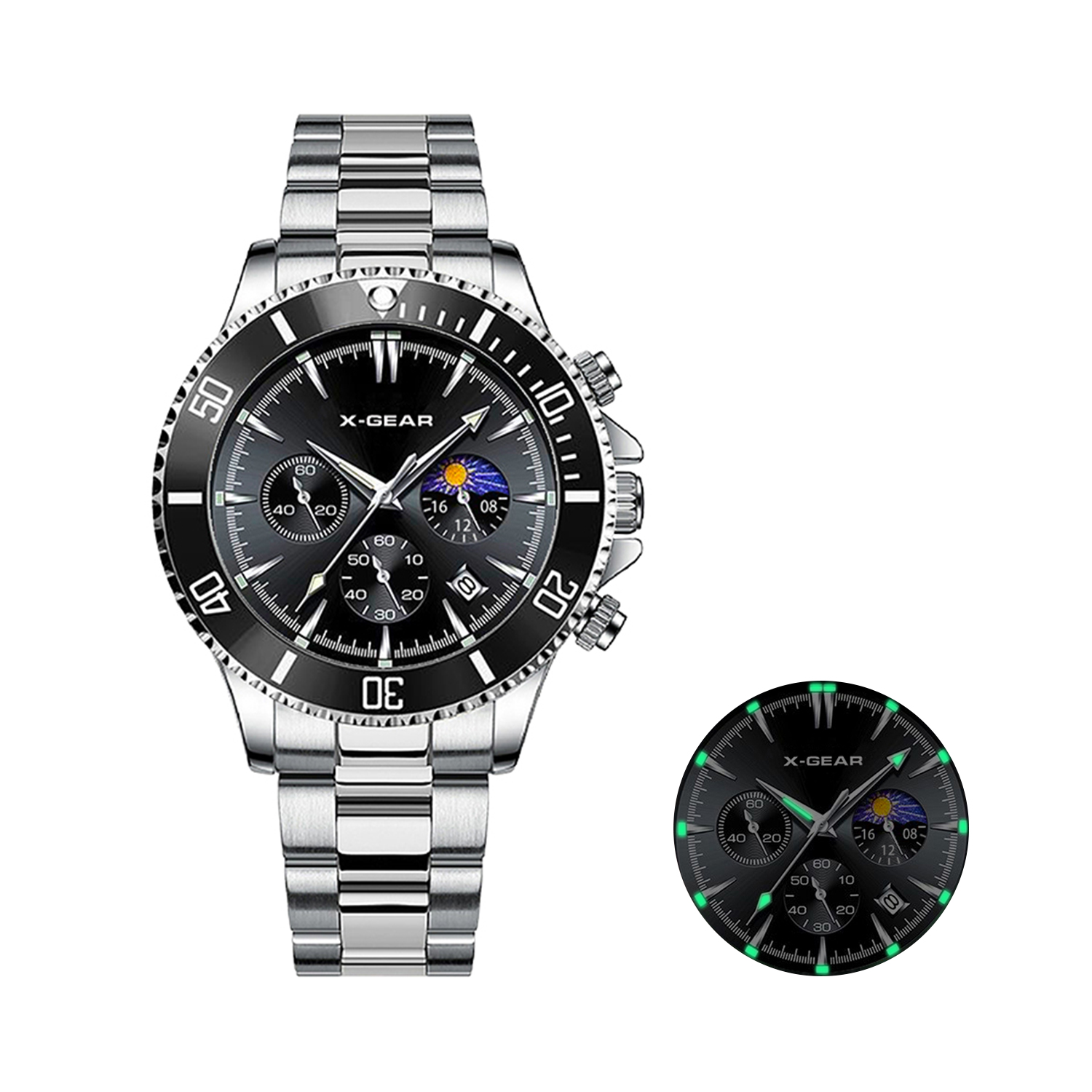 Smartwatch X - X-GEAR Modekalender Heren quartzhorloge Luxe zwarte