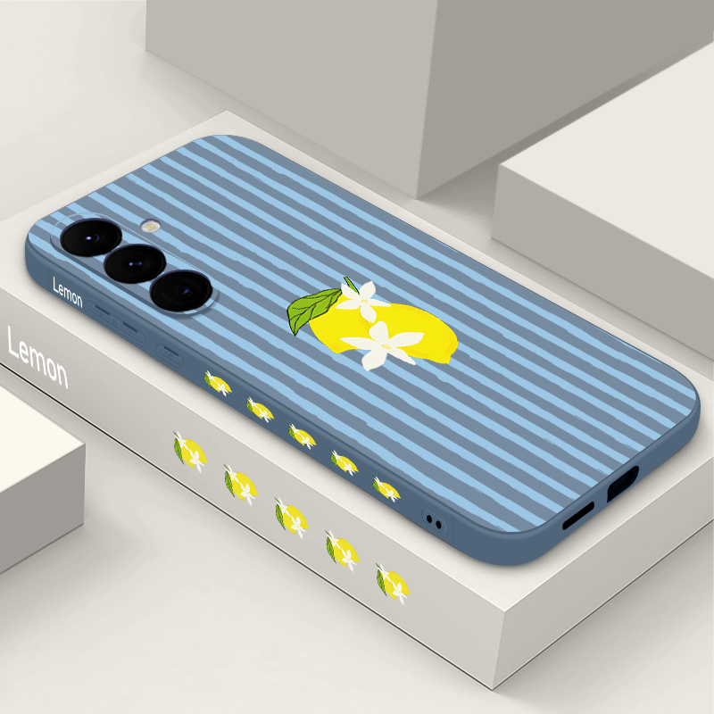 Samsung Galaxy A55 - Stripe Lemon Print TPU Telefoonhoesje voor