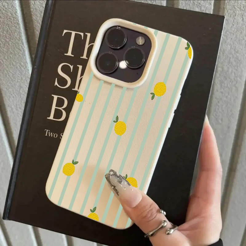 Apple Iphone 15 Pro Max - Stootvaste schattige telefoonhoes met citroenpatroon van