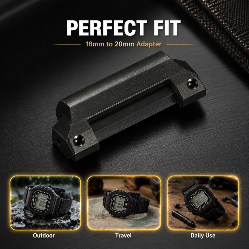 Watch Band Connector - Universele 18mm tot 20mm verhoogde kopadapter
