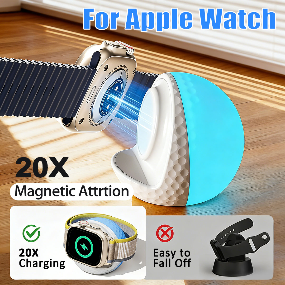 Draagbare RGB-verlichte draadl - Watch Charging Dock recensie en prijs