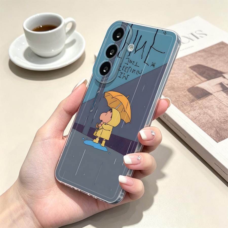 Gele paraplu jongen telefoonho - Samsung Galaxy A55 recensie en prijs